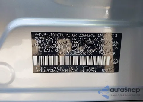 2013 Lexus Gs 350 из США, поврежденный, VIN JTHCE1BL8D5018152